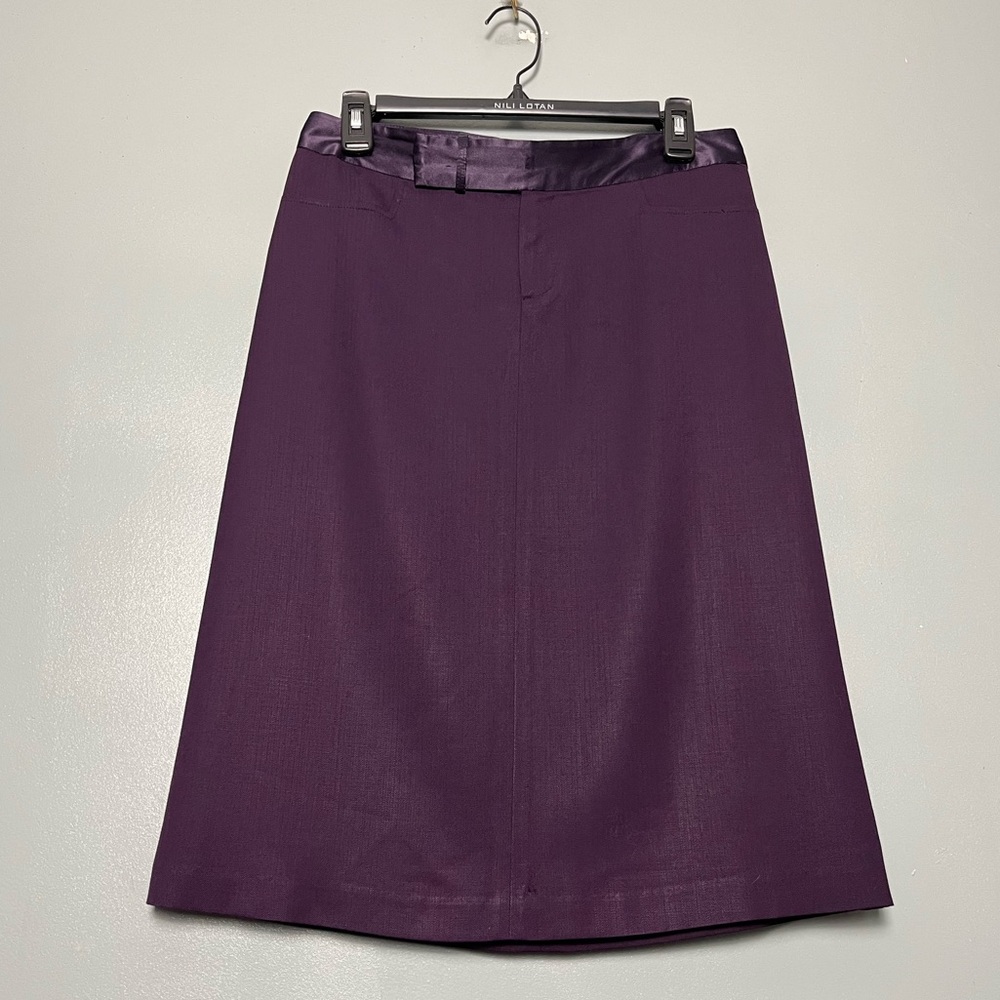 Rebecca Taylor Purple Wool A-Line Skirt Women’s Size 8 Career Office Business